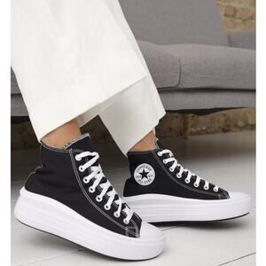Converse Women's 11 Black Chuck Taylor All Star Move Platform Sneakers LE4-13